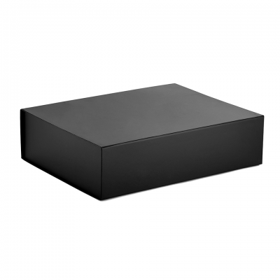 black storage shoe magnetic box with ribbon folding book shape